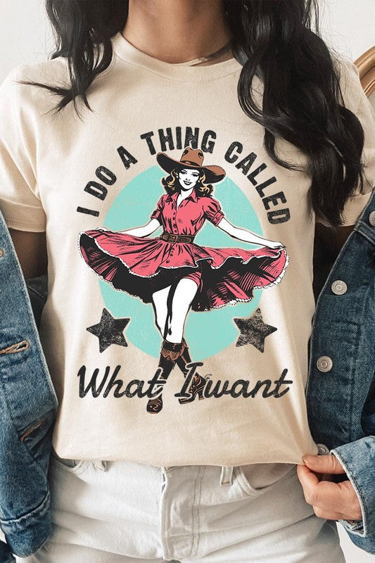 I Do a Thing Called What I Want Graphic Tee CREAM S by Color Bear | Fleurcouture