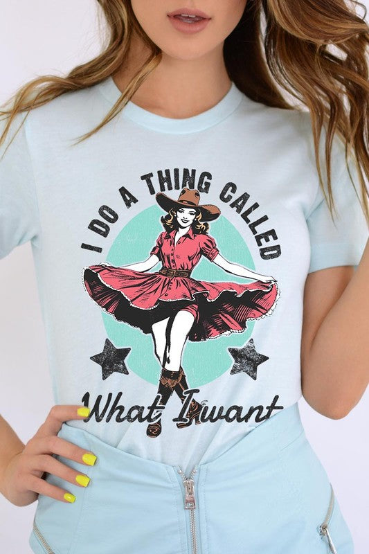 I Do a Thing Called What I Want Graphic Tee ICE BLUE S by Color Bear | Fleurcouture