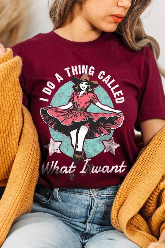 I Do a Thing Called What I Want Graphic Tee MAROON S by Color Bear | Fleurcouture