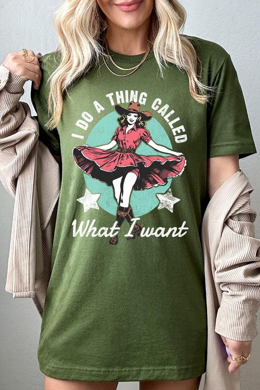 I Do a Thing Called What I Want Graphic Tee OLIVE S by Color Bear | Fleurcouture