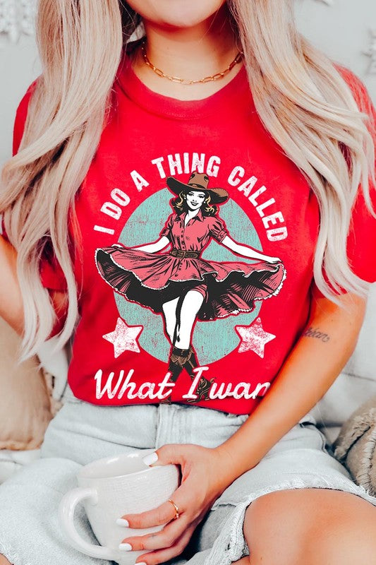 I Do a Thing Called What I Want Graphic Tee RED S by Color Bear | Fleurcouture