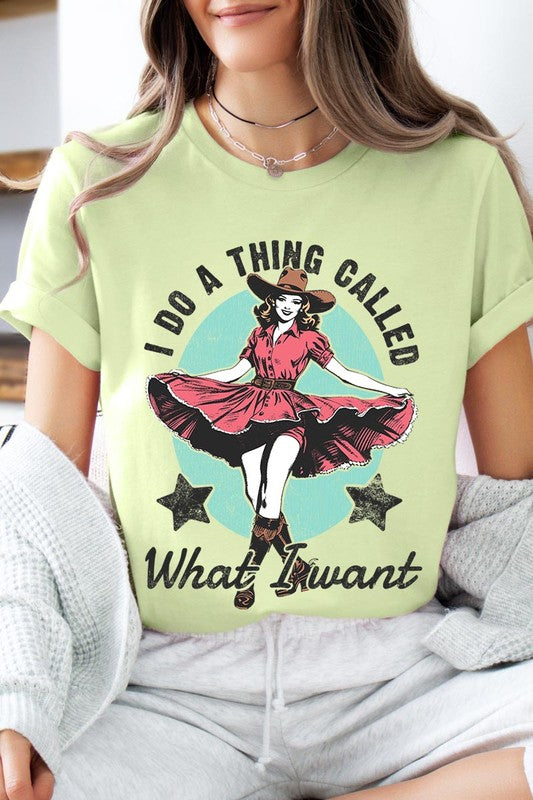 I Do a Thing Called What I Want Graphic Tee SPRING GREEN S by Color Bear | Fleurcouture