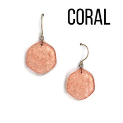 Ice Chip Drop Earrings - Single Style Coral Gun Metal Drop Earrings by Leetie Lovendale | Fleurcouture
