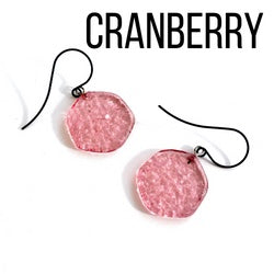Ice Chip Drop Earrings - Single Style Cranberry Gun Metal Drop Earrings by Leetie Lovendale | Fleurcouture