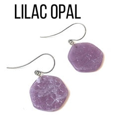 Ice Chip Drop Earrings - Single Style Lilac Opal Gun Metal Drop Earrings by Leetie Lovendale | Fleurcouture