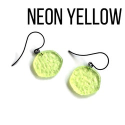 Ice Chip Drop Earrings - Single Style Neon Yellow Gun Metal Drop Earrings by Leetie Lovendale | Fleurcouture