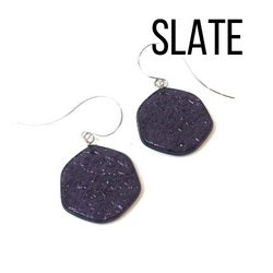 Ice Chip Drop Earrings - Single Style Slate Gun Metal Drop Earrings by Leetie Lovendale | Fleurcouture