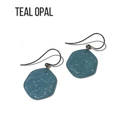 Ice Chip Drop Earrings - Single Style Teal Opal Gun Metal Drop Earrings by Leetie Lovendale | Fleurcouture