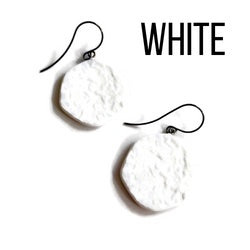 Ice Chip Drop Earrings - Single Style White Gun Metal Drop Earrings by Leetie Lovendale | Fleurcouture