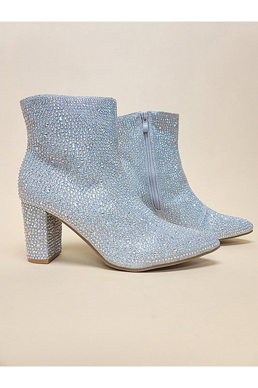 ICEBERG-12-RHINESTONE CASUAL BOOTS SILVER 7 by Let&