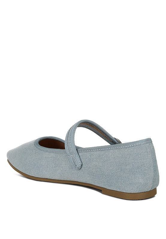 Iker Classic Denim Pin Buckle Ballerinas Blue by Rag Company | Fleurcouture