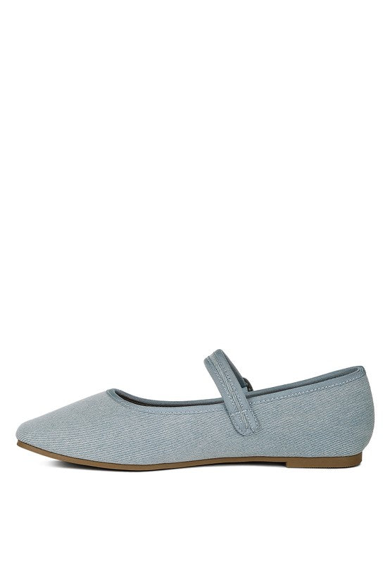 Iker Classic Denim Pin Buckle Ballerinas Blue by Rag Company | Fleurcouture