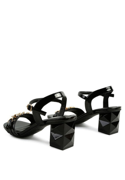 ILLUSION GEOMETRIC CUT DIAMANTE CHAIN SANDAL by Rag Company | Fleurcouture