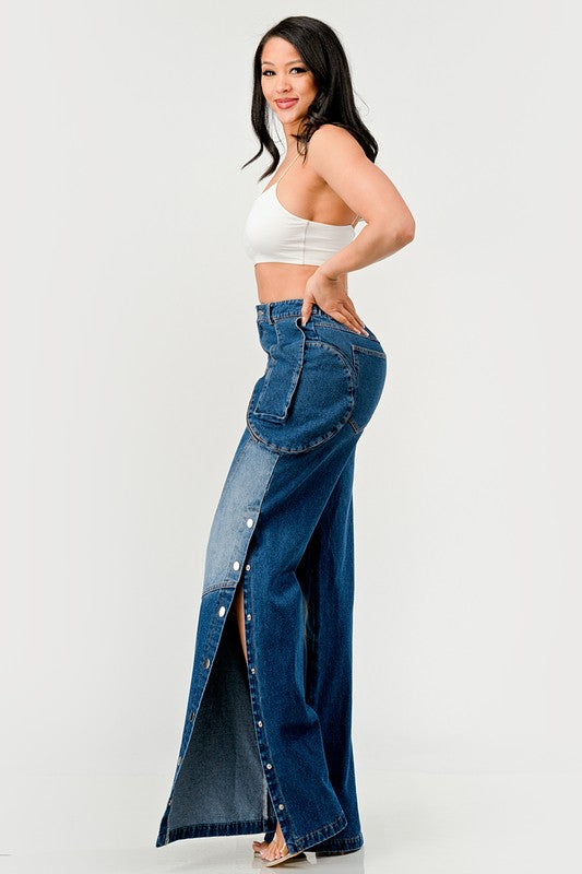 Indigo Trailblazer Denim Pants DENIM by Athina | Fleurcouture