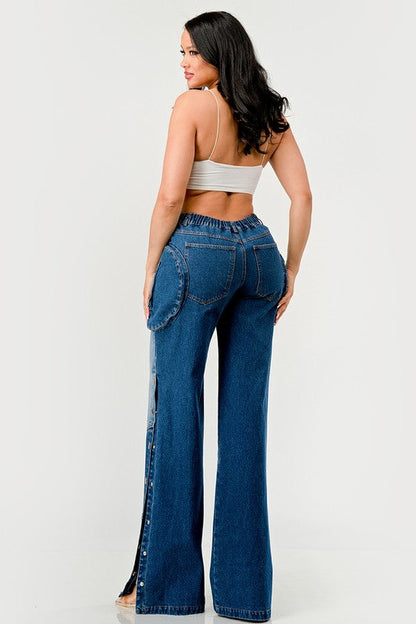 Indigo Trailblazer Denim Pants DENIM by Athina | Fleurcouture