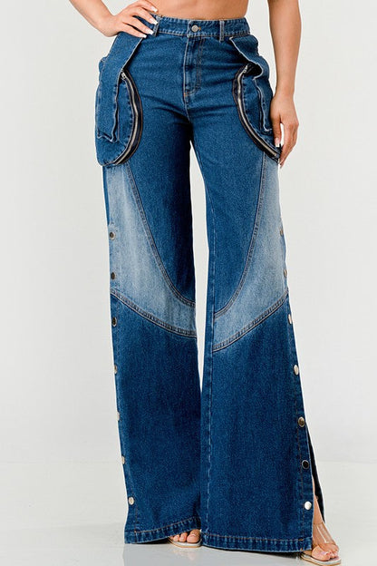 Indigo Trailblazer Denim Pants DENIM by Athina | Fleurcouture