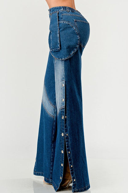 Indigo Trailblazer Denim Pants DENIM by Athina | Fleurcouture