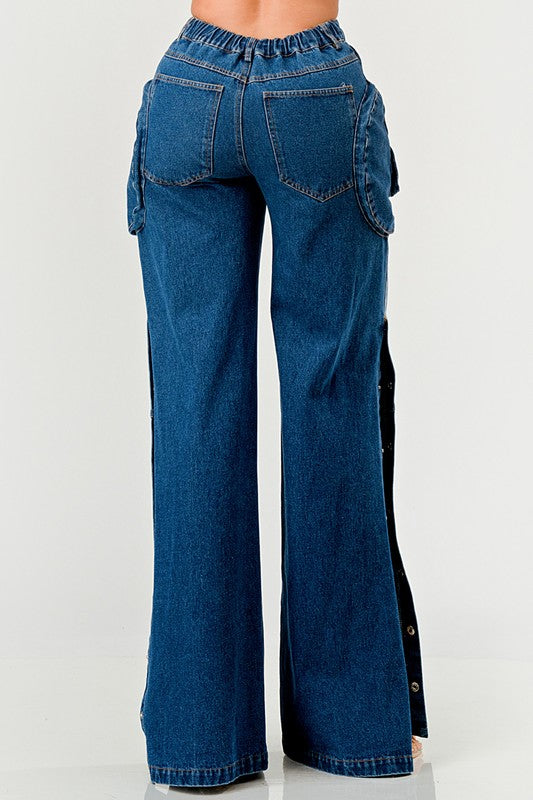 Indigo Trailblazer Denim Pants DENIM by Athina | Fleurcouture