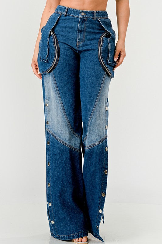 Indigo Trailblazer Denim Pants DENIM S by Athina | Fleurcouture