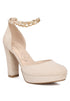 Inigo Interchangeable Ankle Strap Platform Sandals BEIGE US-5 / UK-3 / EU-36 by Rag Company | Fleurcouture