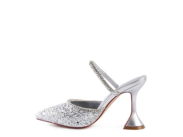 IRIS Glitter Spool Heel Sandal by Rag Company | Fleurcouture