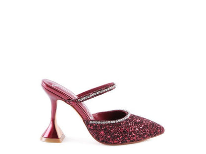 IRIS Glitter Spool Heel Sandal by Rag Company | Fleurcouture