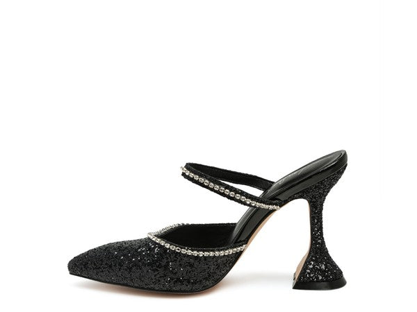 IRIS Glitter Spool Heel Sandal by Rag Company | Fleurcouture