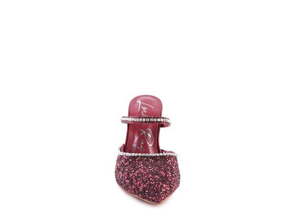 IRIS Glitter Spool Heel Sandal by Rag Company | Fleurcouture