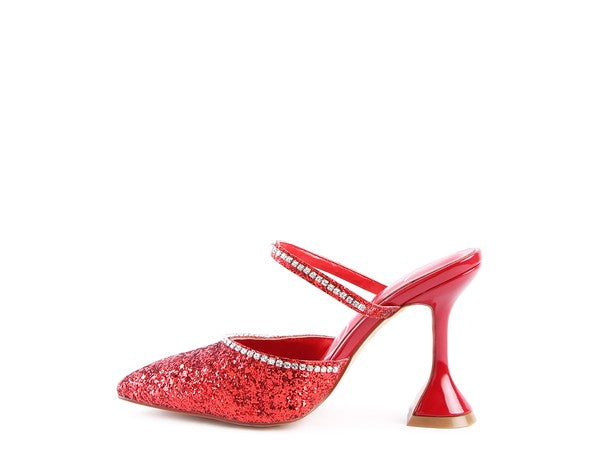 IRIS Glitter Spool Heel Sandal by Rag Company | Fleurcouture