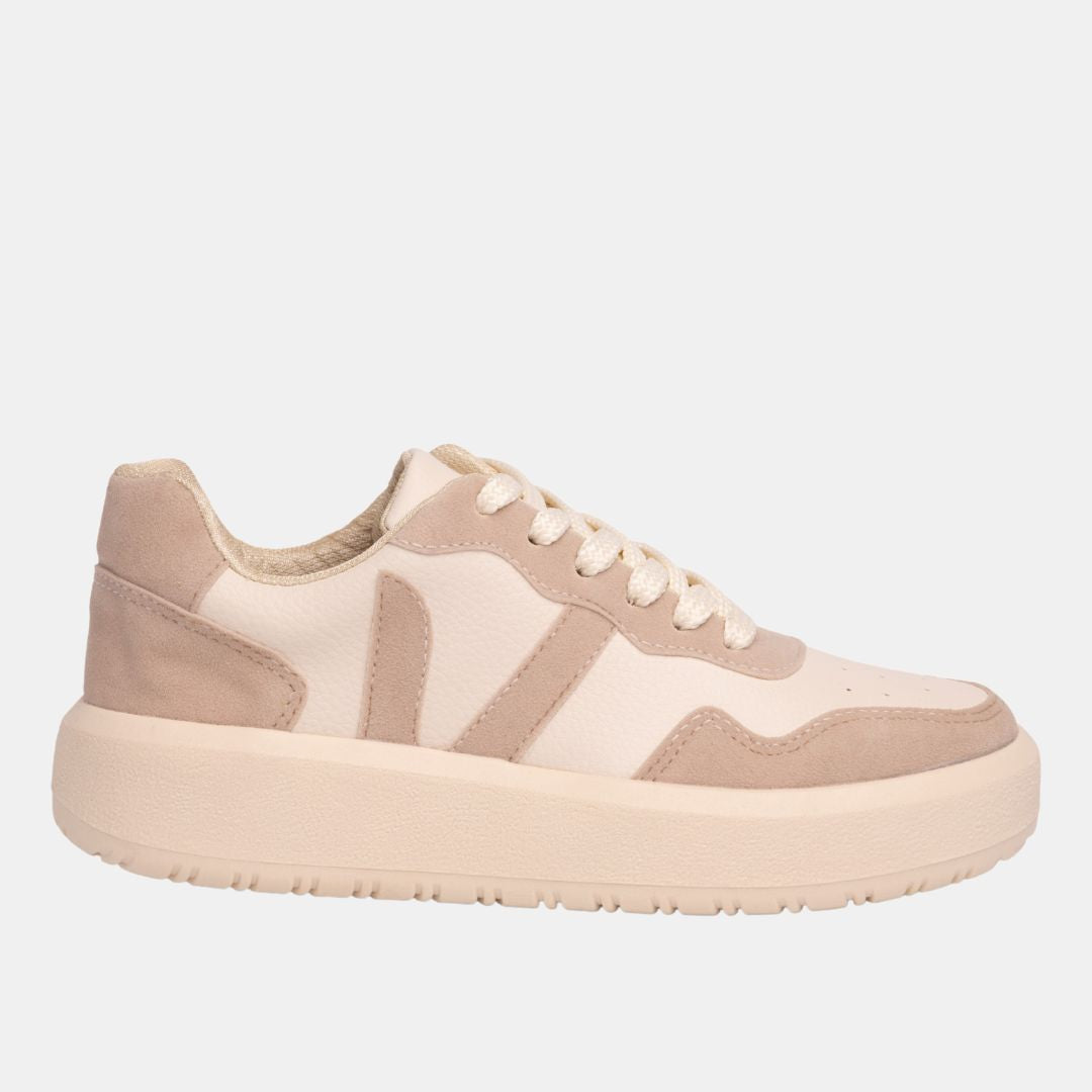 Ivy Color Block Sneakers 6 Taupe SNEAKERS by MODAPASSO | Fleurcouture