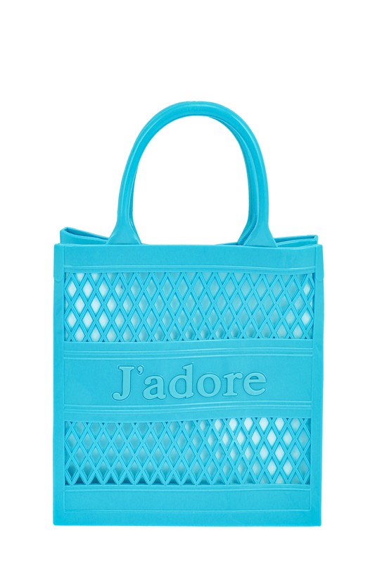 JADORE Mesh Style Top Handle Jelly Bag TURQUOISE OS by ICCO ACCESSORIES | Fleurcouture