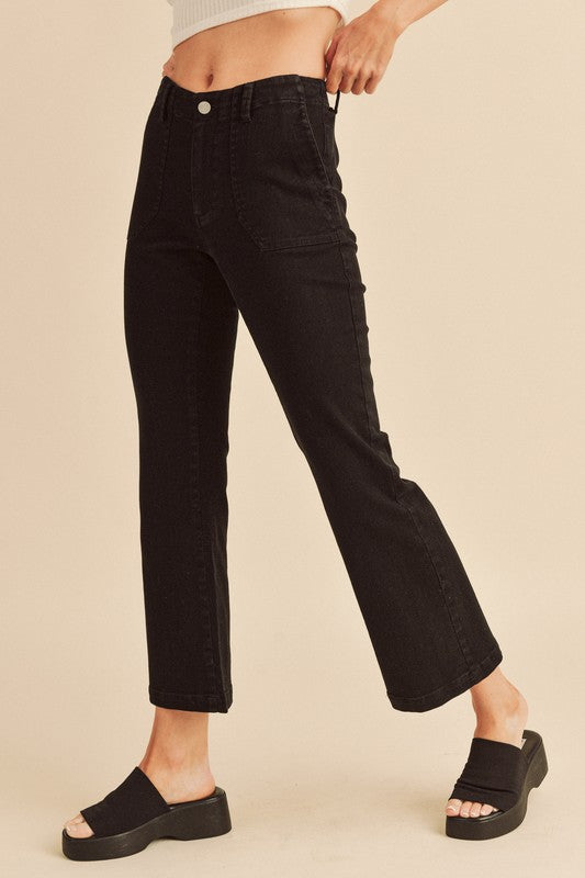 Janesa Denim Pants BLACK S by Aemi + Co | Fleurcouture