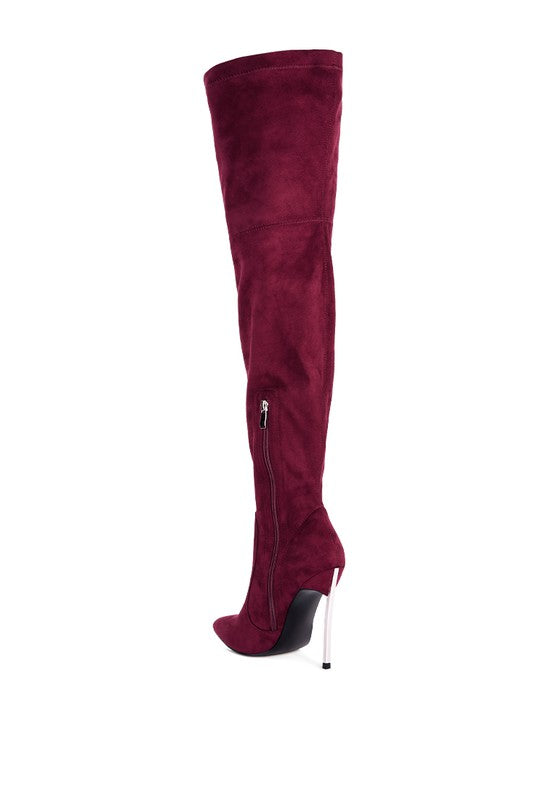 Jaynetts Stretch Suede Micro High Knee Boots by Rag Company | Fleurcouture