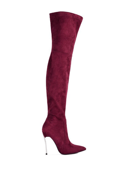 Jaynetts Stretch Suede Micro High Knee Boots by Rag Company | Fleurcouture