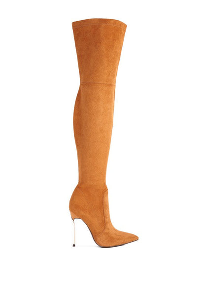 Jaynetts Stretch Suede Micro High Knee Boots by Rag Company | Fleurcouture