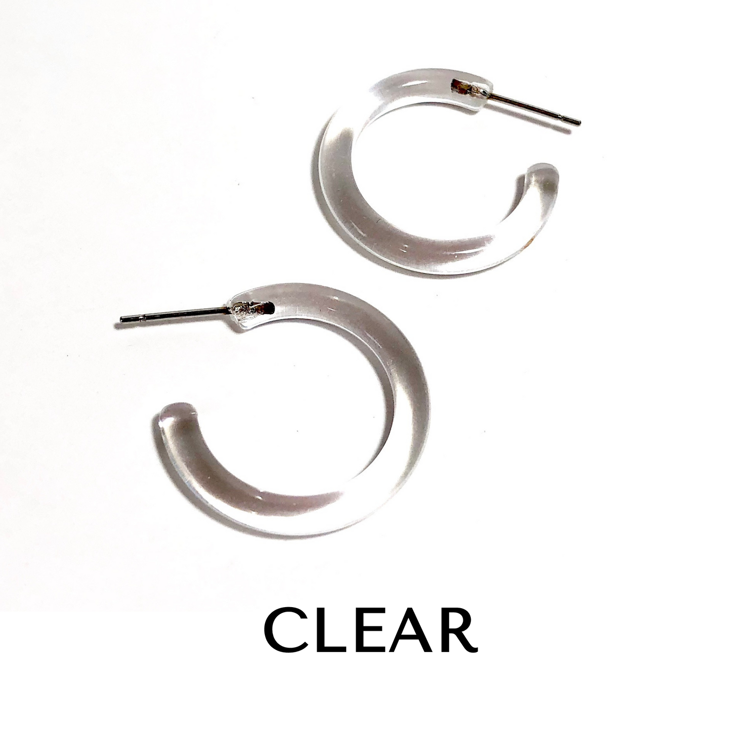 Jelly Tube Hoop Earrings - 1" Small Clear Tube Hoops by Leetie Lovendale | Fleurcouture