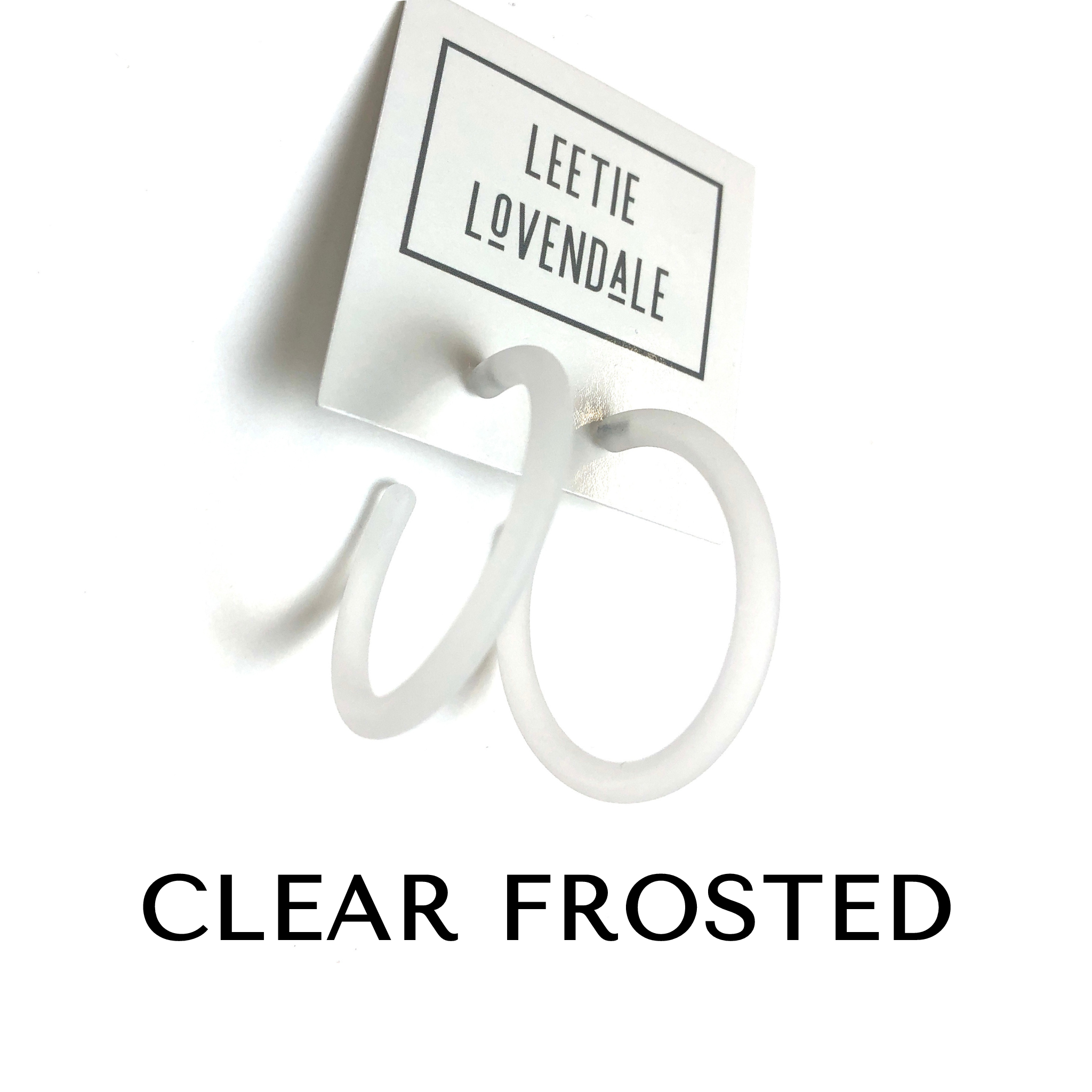 Jelly Tube Hoop Earrings - Large 1.5" Clear Frosted Large Tube Hoops by Leetie Lovendale | Fleurcouture