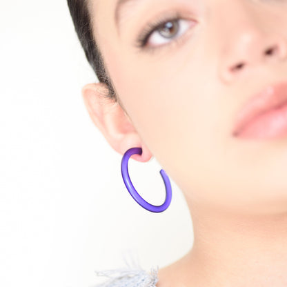 Jelly Tube Hoop Earrings - Large 1.5" Large Tube Hoops by Leetie Lovendale | Fleurcouture