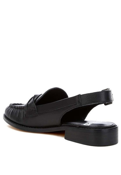 Jemykin Genuine Leather Loafer Sandals Black by Rag Company | Fleurcouture