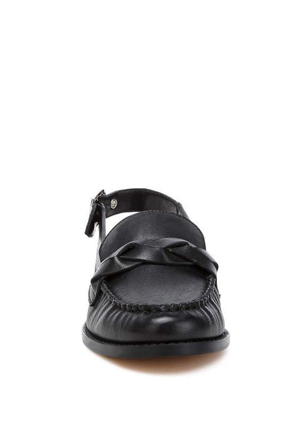 Jemykin Genuine Leather Loafer Sandals Black by Rag Company | Fleurcouture