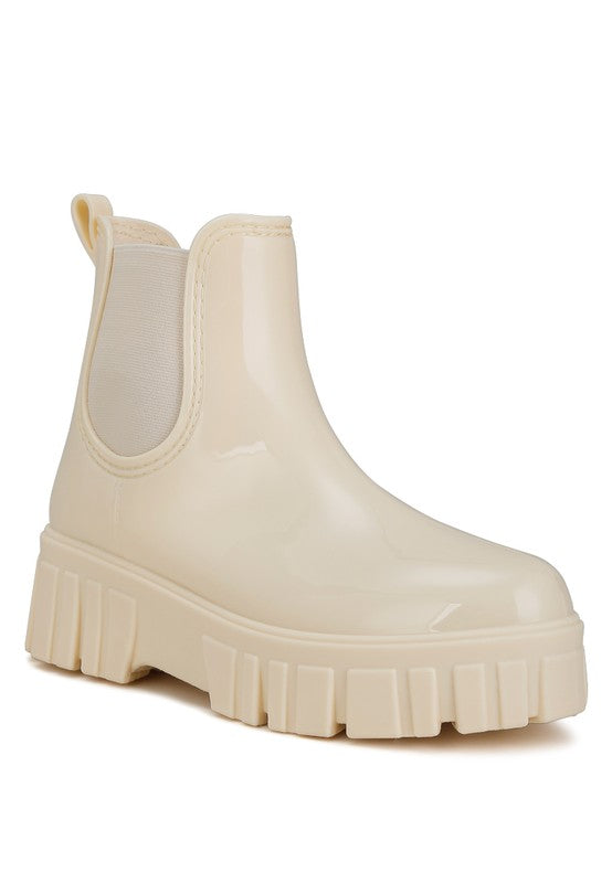 Jerico Chunky Chelsea Boots Beige US-5 / UK-3 / EU-36 by Rag Company | Fleurcouture