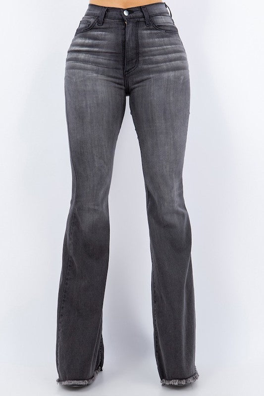 Jess Bell Bottom Jean Grey by GJG Denim | Fleurcouture