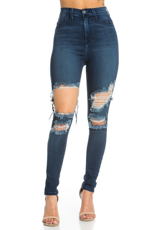 Jessie High Rise Skinny Jean Blue 11 by GJG Denim | Fleurcouture