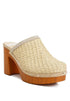 Jeydena Raffia Platform Clogs Natural US-5 / UK-3 / EU-36 by Rag Company | Fleurcouture