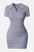 Johnny Collar Short Sleeve Active Dress Light Blue S Women&