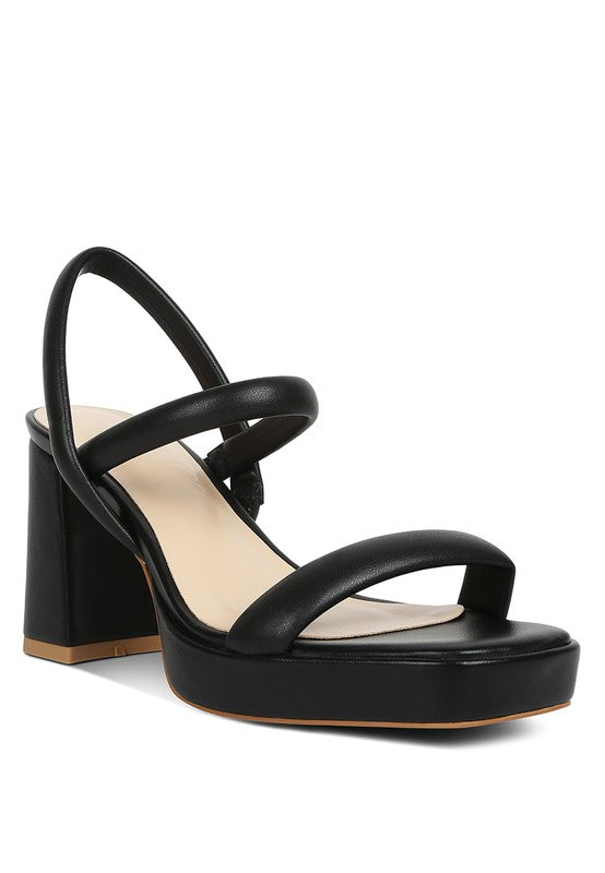 Joslyn Slingback Block Heel Sandals Black 7 by Rag Company | Fleurcouture