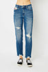 Judy Blue Full Size Distressed Boyfriend Fit Jeans Medium 0(24) Women&