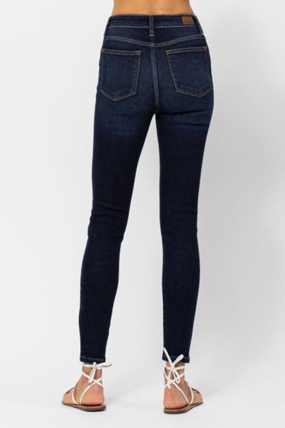 Judy Blue Full Size High Waist Handsand Skinny Jeans Dark Women&