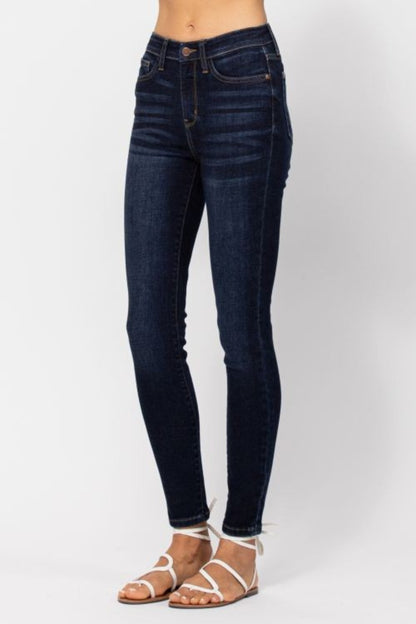 Judy Blue Full Size High Waist Handsand Skinny Jeans Dark Women&