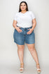 Judy Blue Full Size High Waist Slim Denim Shorts Medium S Plus Size by Trendsi | Fleurcouture